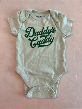 Old Navy Mint Green 'Daddy's Caddy' Baby One-Piece